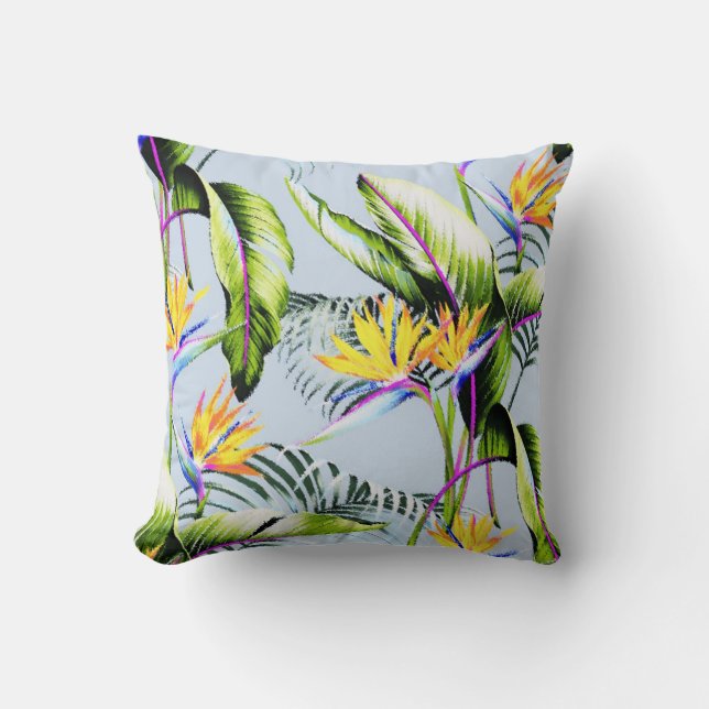 Coussin Oiseau de palme paradisiaque Accent tropical Feuil (Recto)