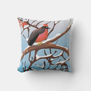 Coussin oiseau d'hiver