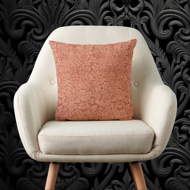 Coussin Oiseau et Anémone par William Morris, Nature Vinta (Bird and Anemone by William Morris, Vintage Nature Throw Pillow)