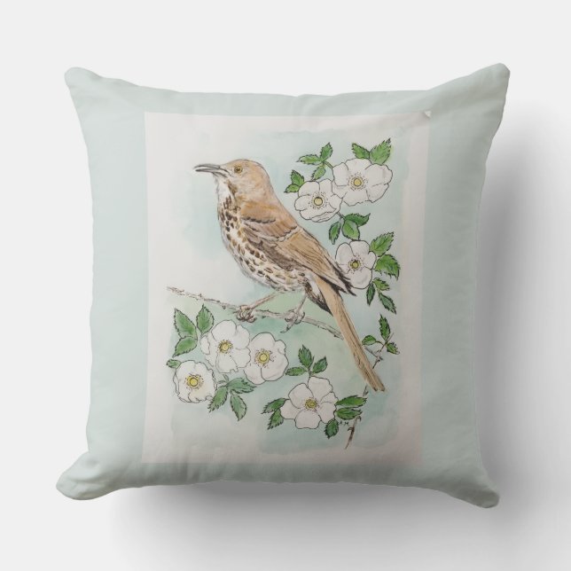 Coussin oiseau et fleur de l'État de Géorgie  (Recto)