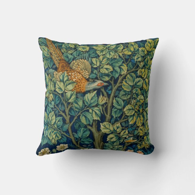Coussin Oiseau faisan, textile célèbre (Verso)