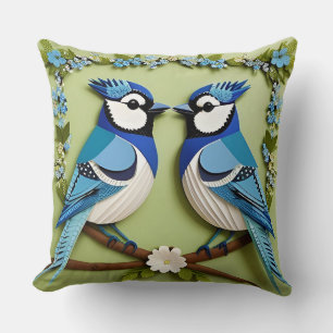 Coussin Oiseau geai bleu Décoration d'intérieur de la natu