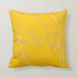 Coussin Oiseau jaune lumineux dans les branches