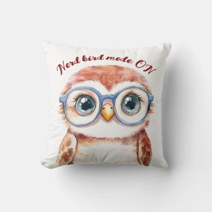 Coussin Oiseau Nerd geek