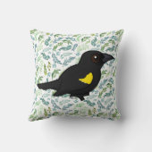 Coussin Oiseau-noir à épaules jaunes (Verso)