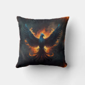 Coussin Oiseau phénix s'élevant avec des flammes (Verso)