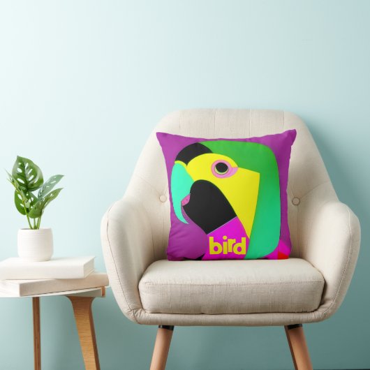 Coussin Oiseau psychédélique en pépinière (Chaise)