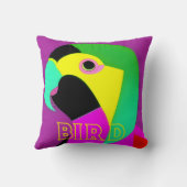 Coussin Oiseau psychédélique en pépinière (Verso)