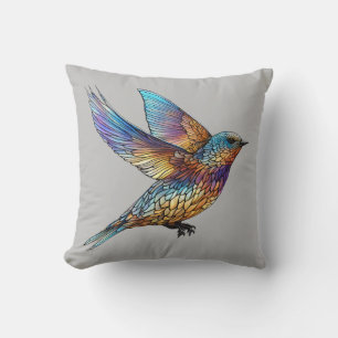 Coussin Oiseau rapide multicolore "aviateur gracieux"