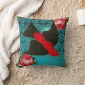 COUSSIN OISEAU ROUGE NOIR, ROSES ROSES ROSES ROSES AQUA BL (Couverture)