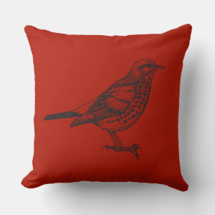 Coussin OISEAU ROUGE vintage DESIGN OISEAU Rétro Jeu