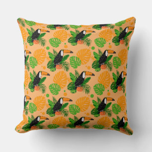 Coussin Oiseau tropical Toucan Motif sans couture