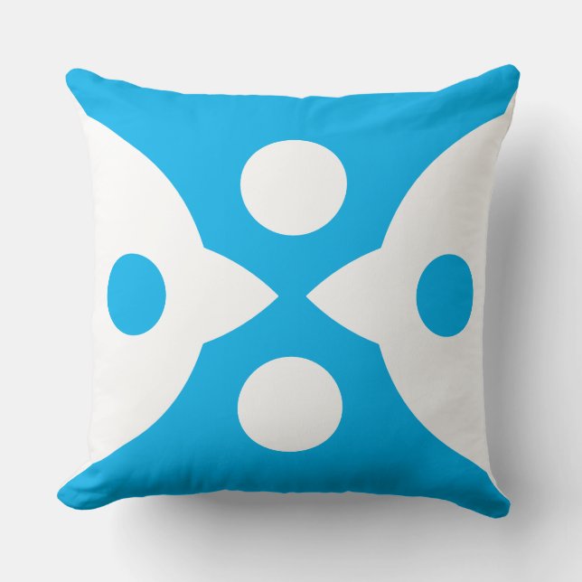 Coussin Oiseaux Abstraits Gras Design simple Ciel bleu (Recto)