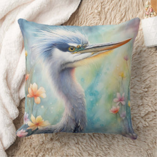 Coussin Oiseaux arc-en-ciel Héron bleu 1