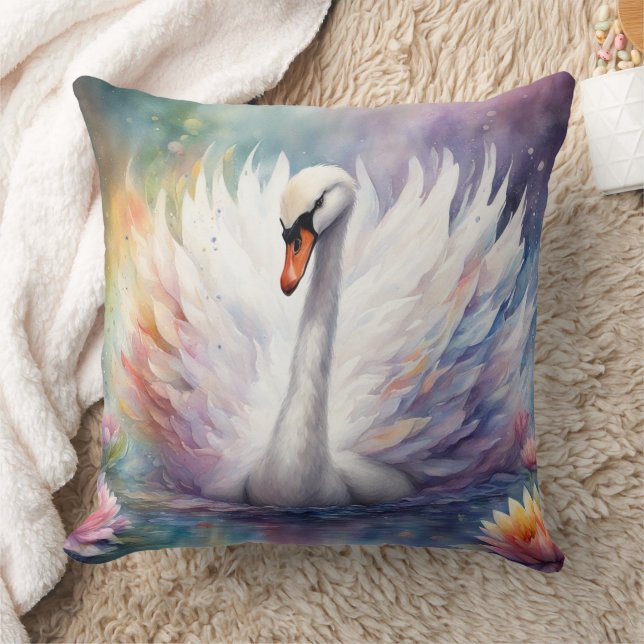 Coussin Oiseaux arc-en-ciel Swan 1 (Couverture)