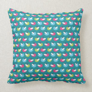 Coussin Oiseaux bleu motif