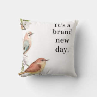 Coussin Oiseaux d'aquarelle orange vibreux Lancer l'oreill