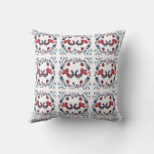 Coussin Oiseaux d'art populaire scandinave Rouge Bleu MONO (Verso)