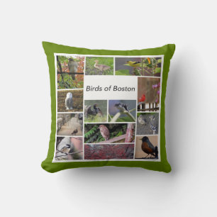 Coussin Oiseaux de Boston Photo Collage