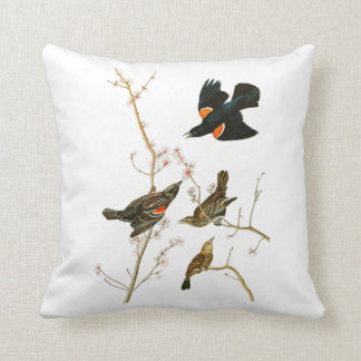 Coussin Oiseaux de John Audubon de merle de marais de