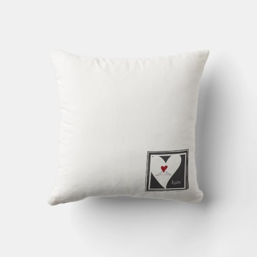 Coussin Oiseaux de l'amour modernes simples personnalisés (Verso)