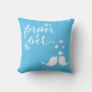 Coussin Oiseaux de l'amour pour toujours et à jamais