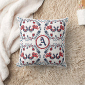Coussin Oiseaux de l'art populaire scandinave Rouge Bleu M (Couverture)