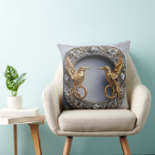 Coussin Oiseaux de mariage dorés Oiseaux romantiques de l' (Chaise)