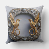 Coussin Oiseaux de mariage dorés Oiseaux romantiques de l' (Verso)