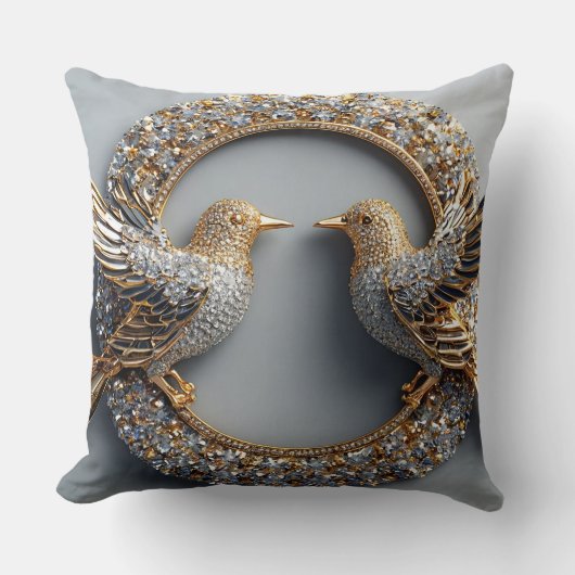 Coussin Oiseaux de Mariage Romance (Recto)