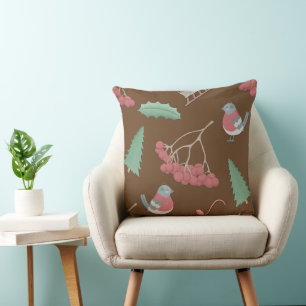 Coussin Oiseaux de Noël et daims