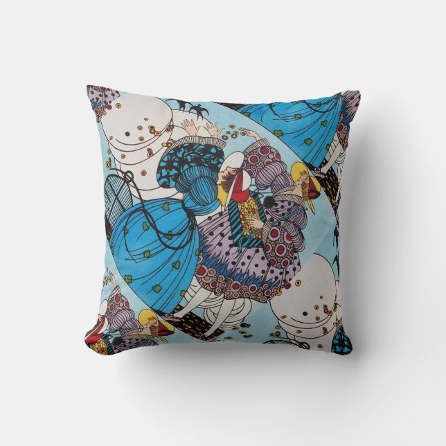 COUSSIN OISEAUX DE PRINTEMPS / BEAUTÉ MODE COSTUME DESIGNE (Recto)