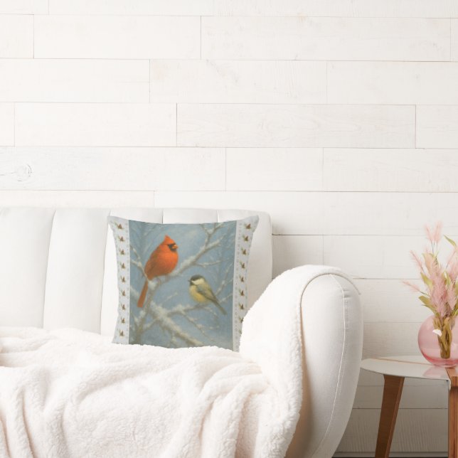 Coussin Oiseaux d'hiver – La vie dans le calme (Canapé)