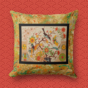 Coussin Oiseaux encadrés et papillons Lancer l'oreiller