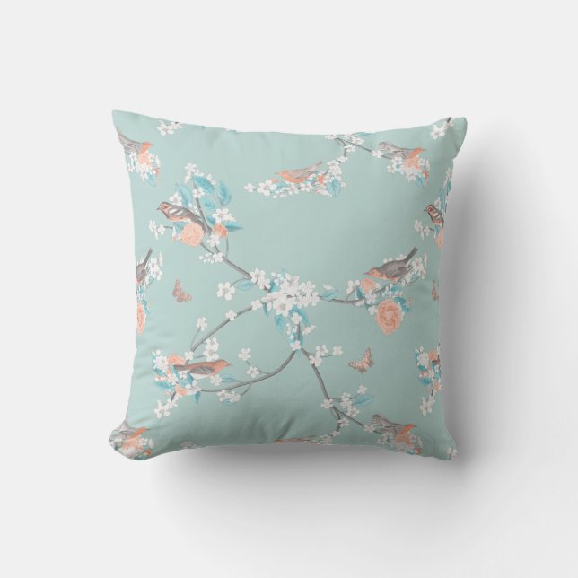 Coussin Oiseaux et fleurs (Recto)