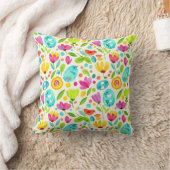 Coussin Oiseaux et fleurs d'art populaire à l'aquarelle jo (Couverture)