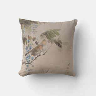 Coussin Oiseaux et fleurs par Watanabe Seitei