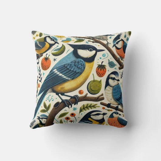 Coussin Oiseaux et fruits (Verso)