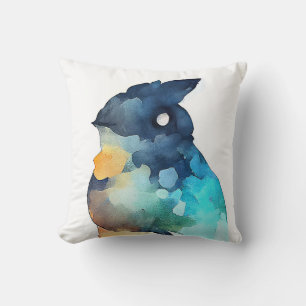Coussin Oiseaux Faune Animaux Nature Aquarelle Art