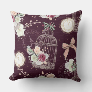 Coussin Oiseaux floraux