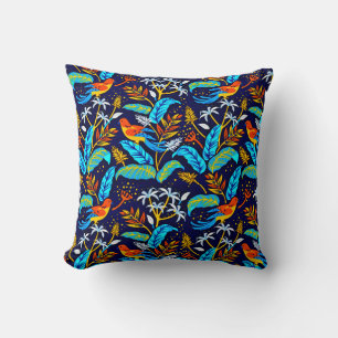 Coussin Oiseaux Floraux Et Nature Feuille Motif-6666