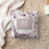 Coussin Oiseaux floraux Nature violette et blanche (Couverture)