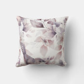 Coussin Oiseaux floraux Nature violette et blanche (Verso)