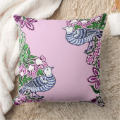 Coussin Oiseaux folkloriques Fleurs Acorns (Couverture)