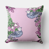 Coussin Oiseaux folkloriques Fleurs Acorns (Recto)