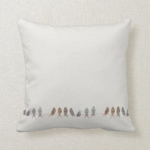 Coussin Oiseaux modernes simples sur un fil