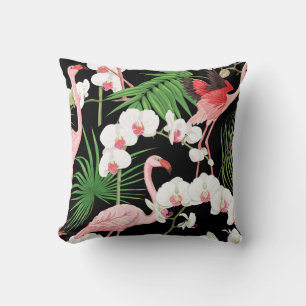 Coussin Oiseaux Plante tropicaux Illustration colorée