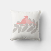 Coussin Oiseaux roses et gris (Recto)