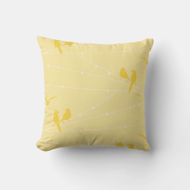 Coussin Oiseaux sur un fil (Recto)