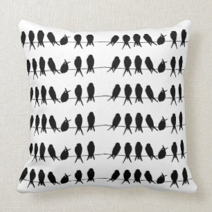 Coussin Oiseaux sur une couleur editable d'arrière - plan